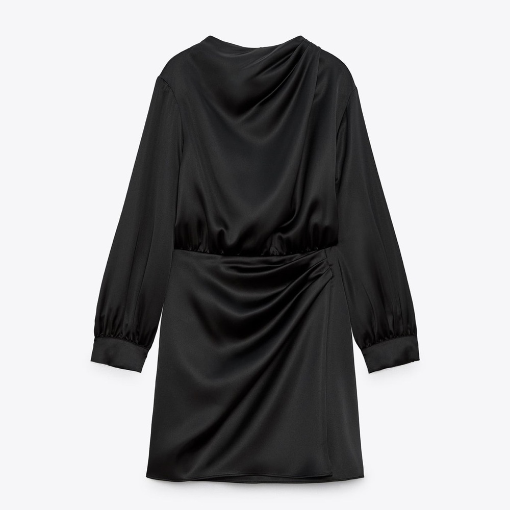ZARA Satin Black Mini Dress
